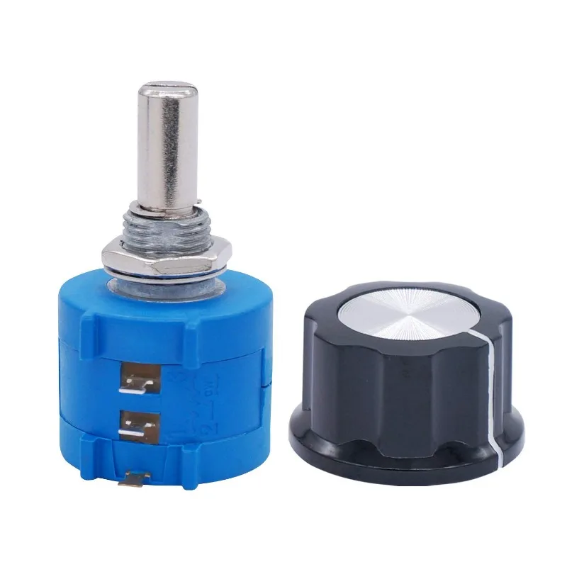 2Sets 3590S Rotary Potentiometer 1K 2K 5K 10K 20K 50K 100K 100R 200R Ohm Precision Multi Turn Wirewound Potentiometer with Knob