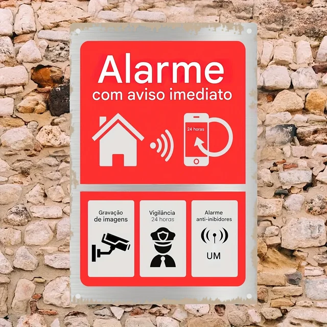 Panneau d'alarme de caméra de sécurité Vintage, décoration de Surveillance antivol avec texte espagnol, Construction en fer robuste, 1