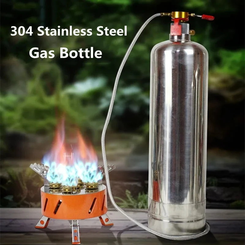OutdoorCampingStainlessSteelGasBottleInflatableCirculatingGasTankRefillAdapter