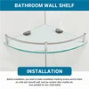 Hot Selling-Bathroom Shelves, Bathroom Glass Corner Shelf Triangle Wall Mounted ,Tempered Glass Shelf For Storing Shower Gel/Soa 1