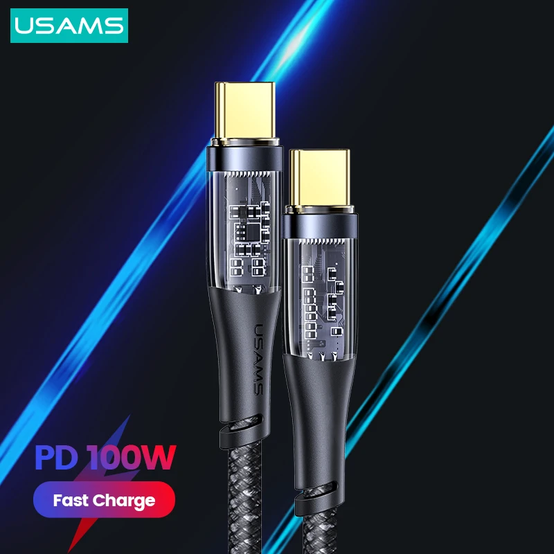 

Кабель быстрой зарядки USAMS Icy PD, 100 Вт, 5 А, USB C, кабель для передачи данных для Macbook Pro, iPad, Huawei, Xiaomi, Samsung, телефонов, планшетов, ноутбуков