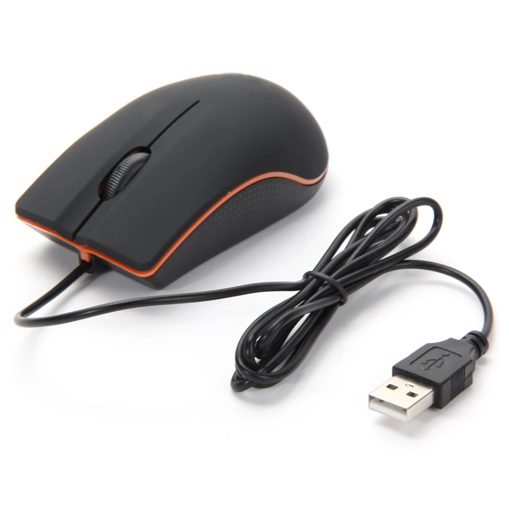 100cm 유선 마우스 USB 3D 유선 광학 미니 마우스 PC 노트북 컴퓨터용 마우스 Windows 98 / XP / Vista /7/8 호환 블랙