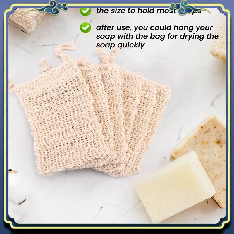 Latest 15 Packs Of Soap To Exfoliate Natural Flax Soap Bag