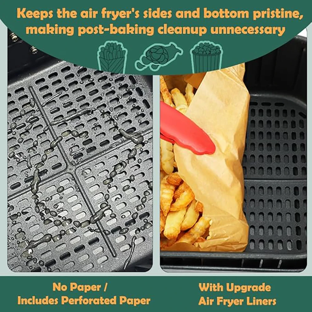 Air Fryer Disposable Oil-Proof Liners - 9 Inch Parchment Paper