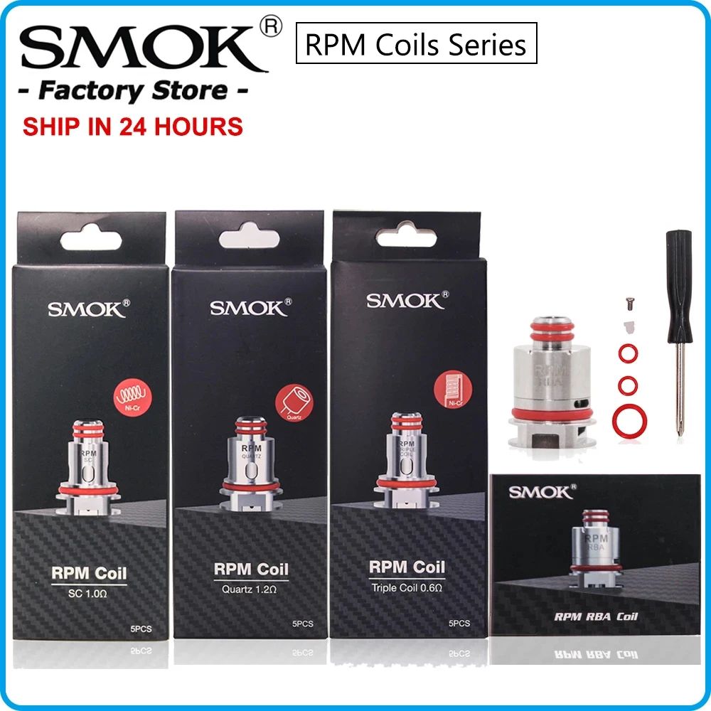 Tanie SMOK RPM cewki siatki 0.4ohm potrójne RBA cewki głowy E papieros parownika sklep