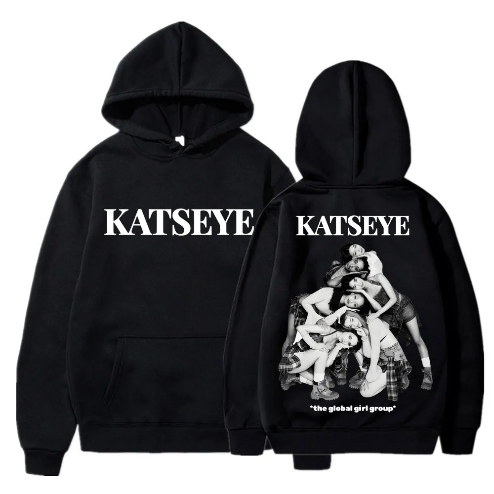 Kpop Gruppe Katseye Grafik Hoodie Mode Vintage Männer Frauen Koreanische Langarm Übergroßen Fleece Casual Trainingsanzug Streetwear Geschenk