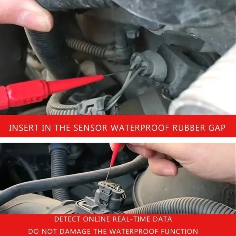 Practical Convenient Car Diagnostic Kit - Multimeter Test Lead Extensions, Backprobe Needles with Sharp Auto-Piercing Tips