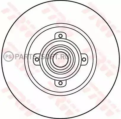 TRW DF6042BS Диск тормозной PSA C4/308 07- задн.с подшип. | Автомобили и мотоциклы