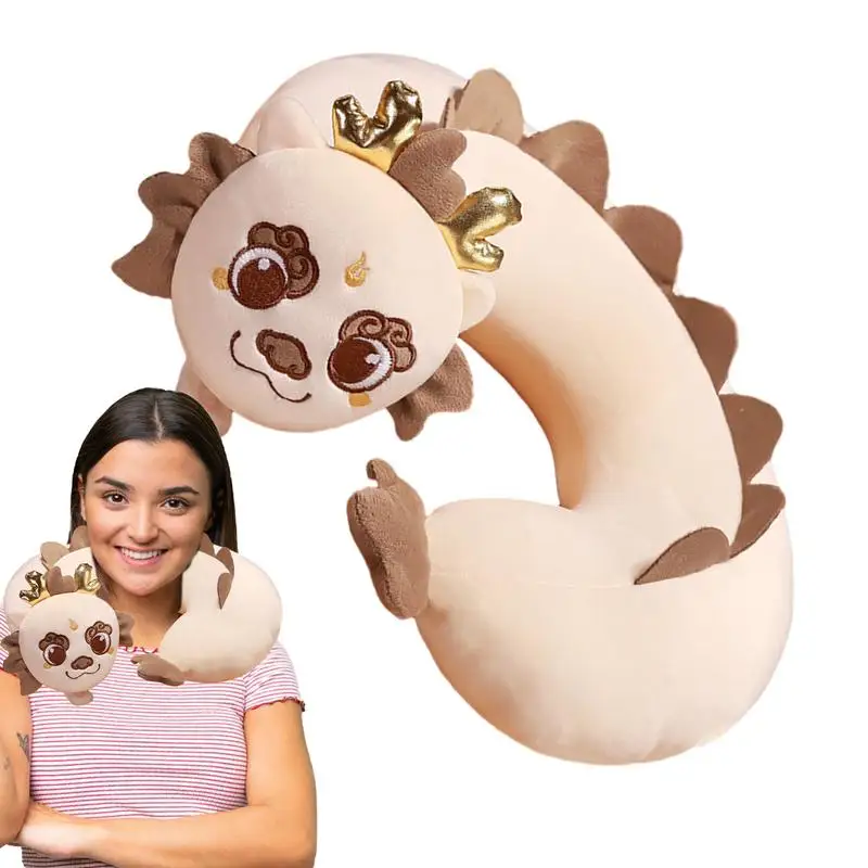 

U-образная подушка для шеи Год Дракона 2024, U-образная дорожная подушка, набивное животное, Органическая подушка для самолета