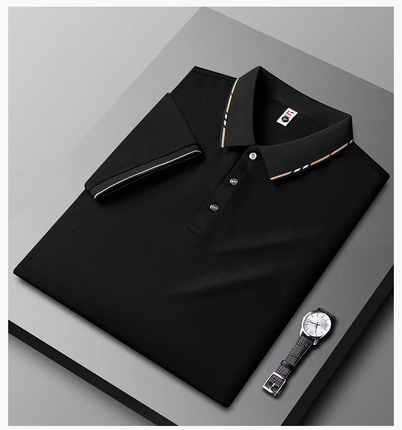 Description Picture 4 of itemFGKKS 2024 Casual Polo Shirt For Men Pure Cotton Business Slim Short Sleeve High Quality Design Casual Polo Shirt For Men
