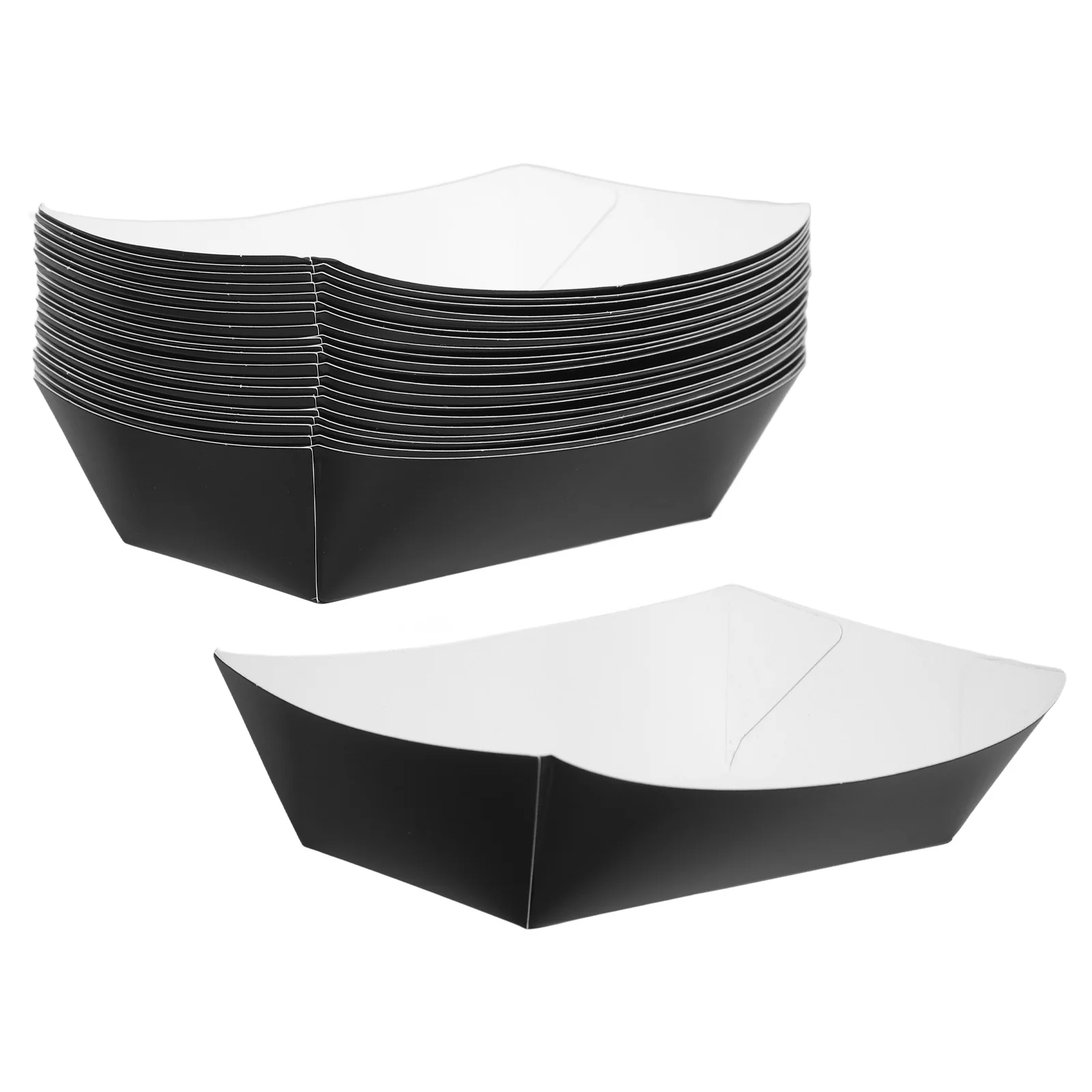 20 Pcs Kraft Paper Packing Box Black Food Boats Container Baked Potatoes Containers Baby
