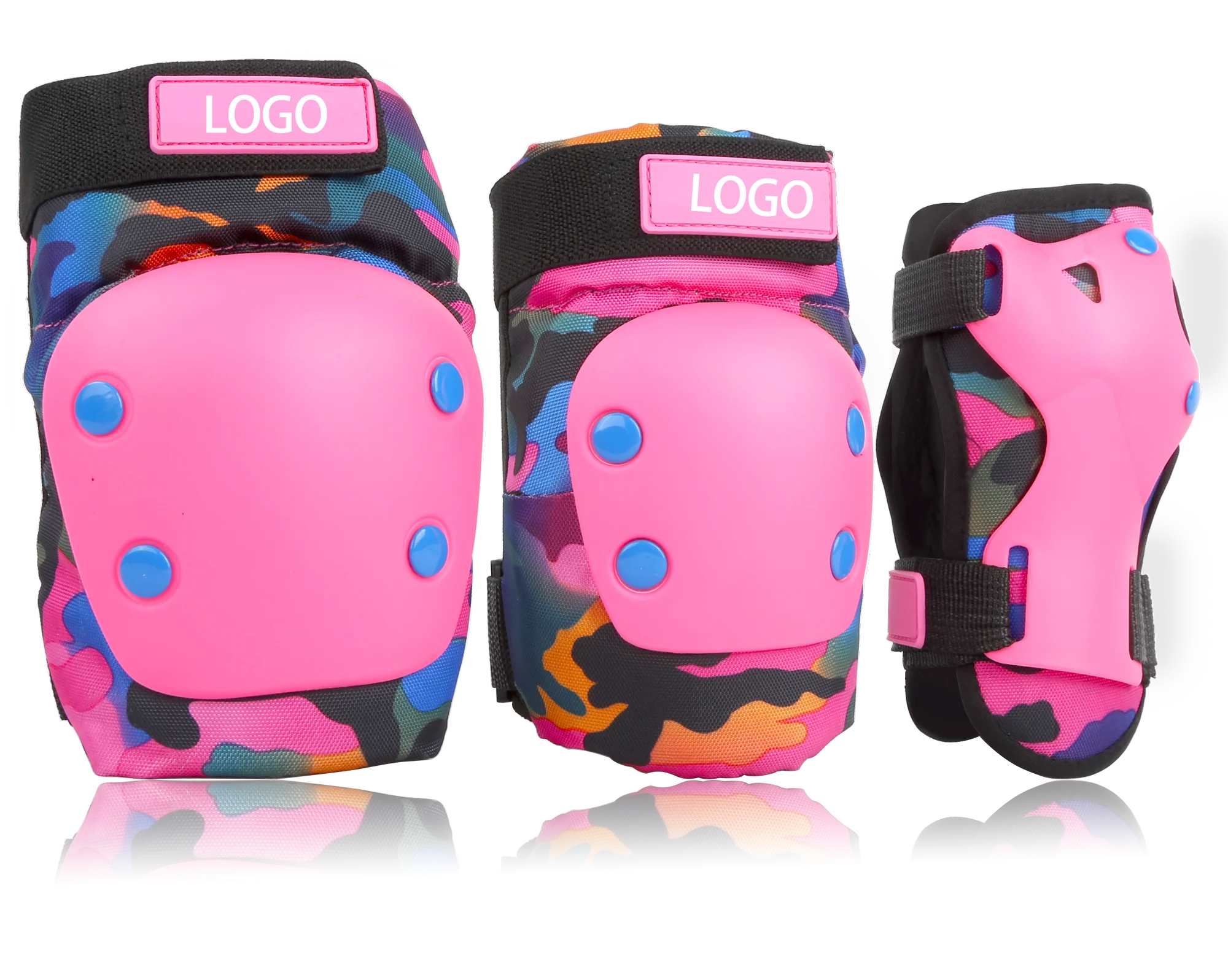 

OEM Sports Knee Elbow Pads Wrist Guards Adjustable Safety Protective Gear Set kids adult for Cycling Skateboard Inline Skating