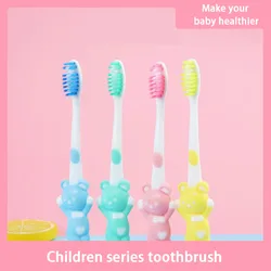 Juego de cepillos de dientes de silicona para bebé, cerdas suaves, bonitos, para entrenamiento Dental, 4 unids/set