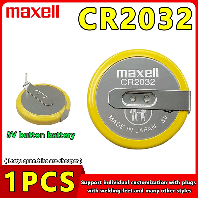 1PCS MAXELL Battery CR2032 With Horizontal Solder Legs 3V Circuit Board Electronic Loss Prevention Device Adjustable Plug Cable 16inch electronic writing board drawing tablet handwriting lcd screen painting pad portable graphics small blackboard kids gifts