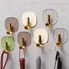 1/4PCS Transparent Acrylic Hooks Self-adhesive Wall Hook Home Decoration Key Towel Holder Bathroom Kitchen Waterproof Organizer 2