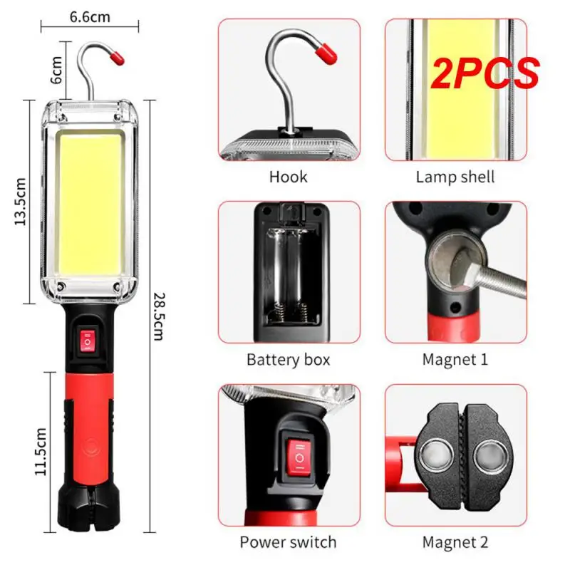 

2PCS Portable LED Outdoor Electric Handheld Camping Working Repairing Illuminating Lamp Magnetic Hanging Lamp