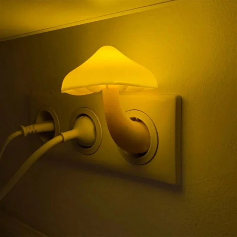 Creative Mushroom Remote Control Switch Night Light Led Plug-In Cartoon Children's Bedroom Sleep Eye Protection Night Light Gift