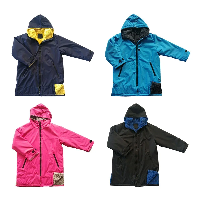 Kids Changing Robe Jacket Boys Girls Thermal Warm Bathrobe Surfing Anorak Surf Swim Parka Quick Drying Capes Surf Swim Bathrobe quick drying towel cotton bathrobe surf changing robe