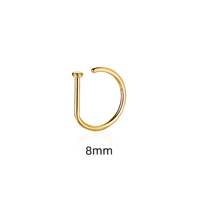 Lavari Jewelers Women's Open Nose Ring Hoop, 14K Yellow Gold, 10 MM, 20  Gauge
