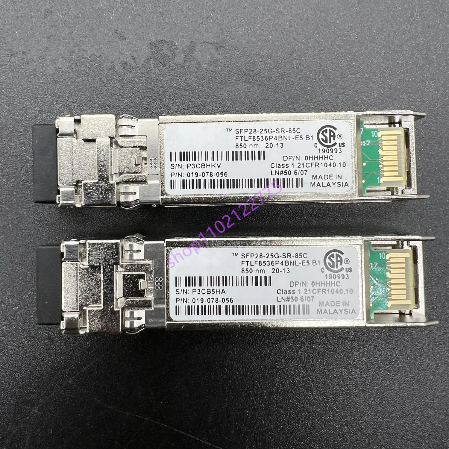 Del/25GB Transceiver Switch/SFP28-25G-SR-85C/FTLF8536P4BNL-E5/B1 0HHHHC/019-078-056/850NM 25G Switch Module