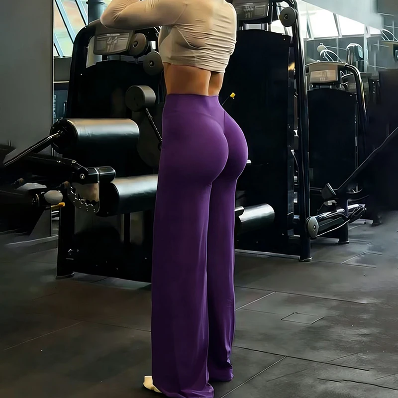 Yoga Fitness Wide Leg Pants Women 2026 Sexy High Waist Hip Lifting Gym Leggings Woman Quick Drying Running Sports Trousers Mujer 4