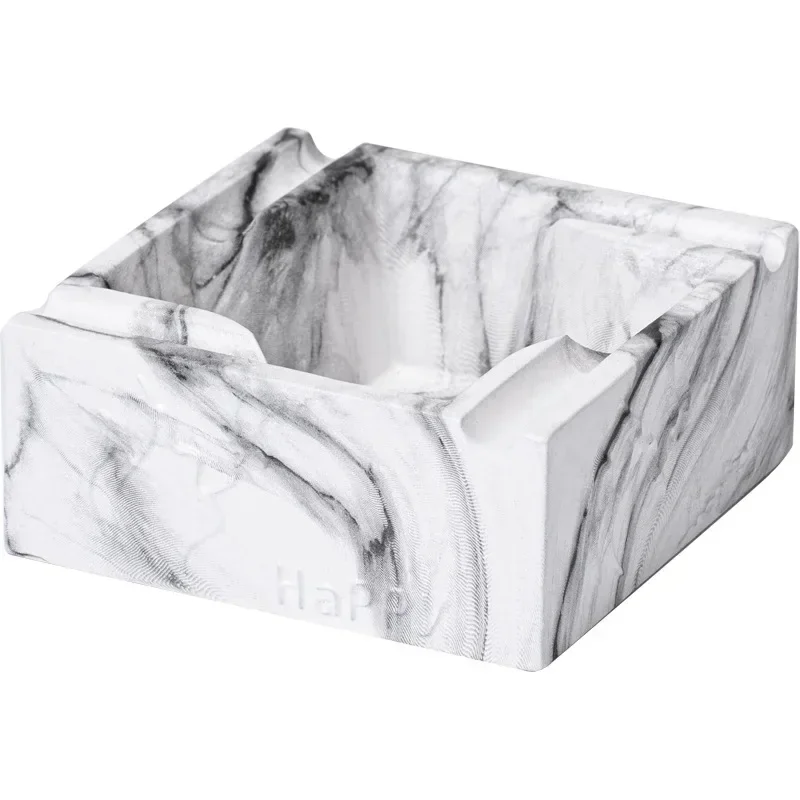 

Home Ceramic Marbled Gift Box Office Square Room Portable Car Ashtray Decoration Living Birthday Storage