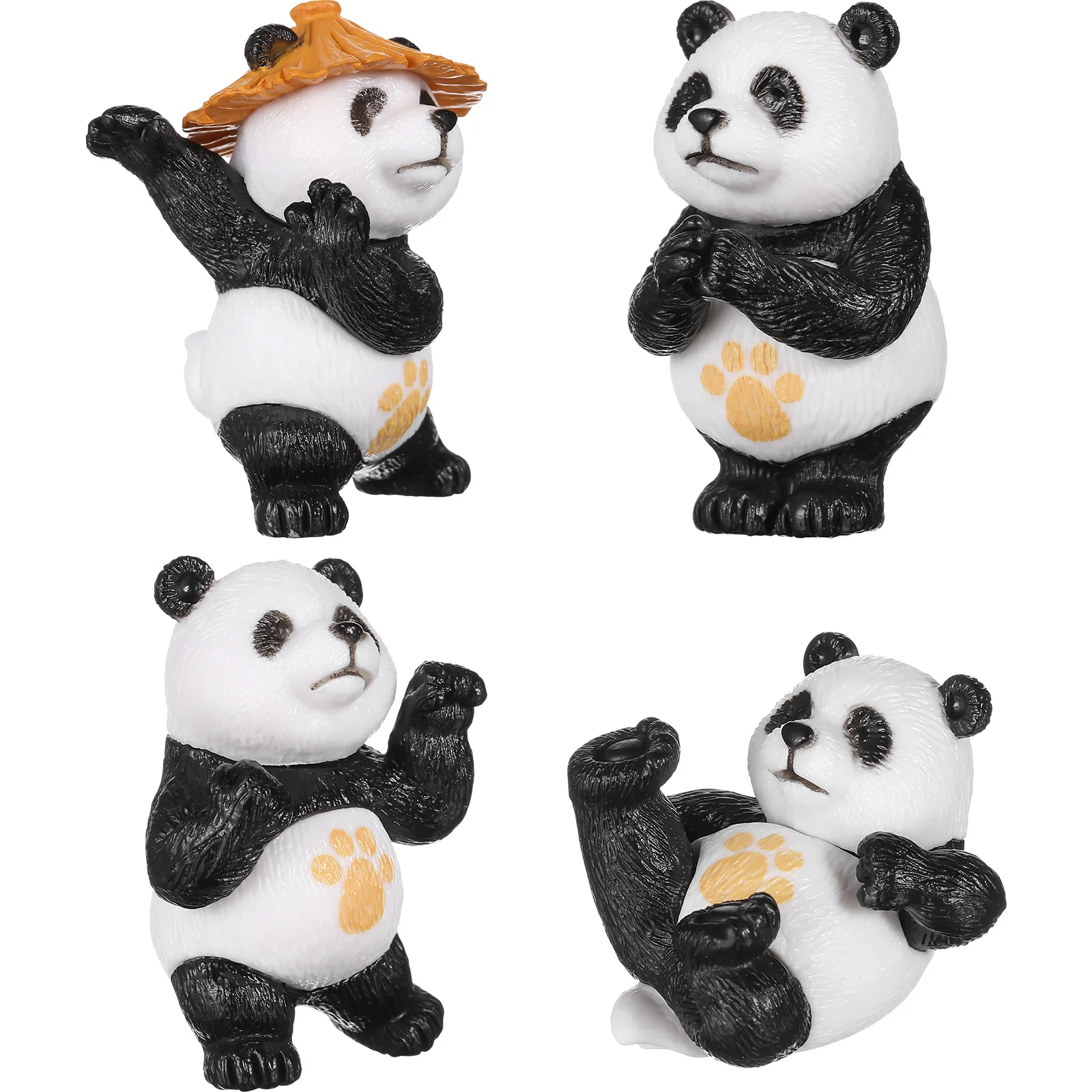 Gadpiparty Mini Panda Figurine Cute Panda Doll Kung Fu Pvc Panda Statue Fairy Garden Animals Vasi Per Piante Bonsai Craft Cake Topper