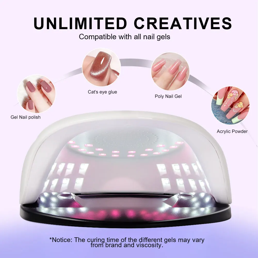 42개 LED 전문가용 UV 네일 램프, 4가지 타이머 설정 LCD 디스플레이 화면, 자동 센서 내장, 네일 젤 폴리쉬 네일 건조기 도구