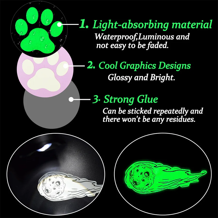 Cartoon Dinosaur Luminous Stickers for Kids Toys Unicorn Glow in the Dark Party Toys Glowing Stars Moon Wall Stickers Home decor