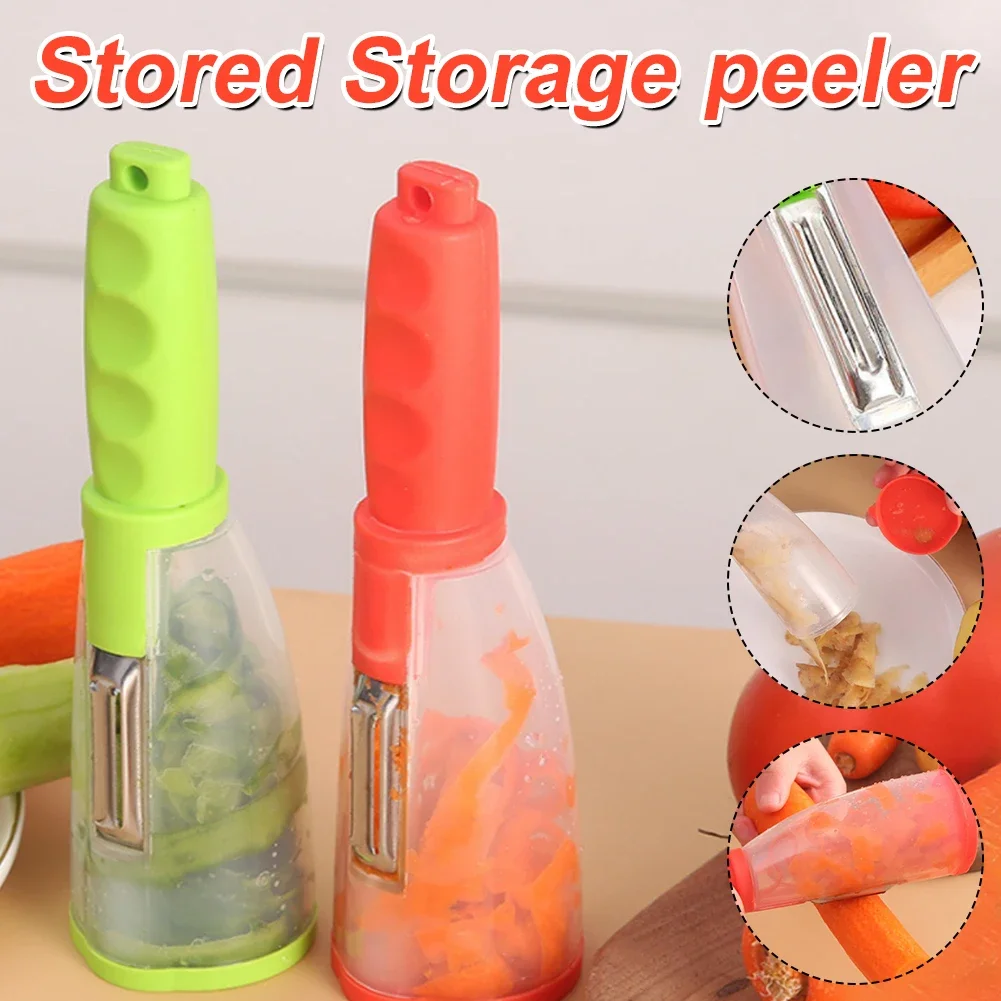 Peeler with Container Stainless Steel Multifunctional Fruit Knife with Storage Box Vegetable Potato Kitchen Accessories