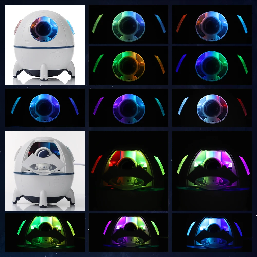 Portable Mini Air Humidifier 220ML Space Capsule Cool Mist Desktop Aromatherapy Water Diffuser with Led Light for Kid Gift 2