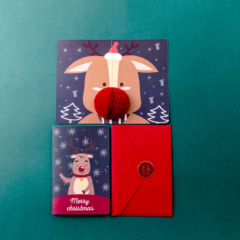 3D Pop-Up Christmas Greeting Cards with Santa Claus Design – Merry Xmas and Happy New Y... - SKU PGC01523 - UGI Packaging