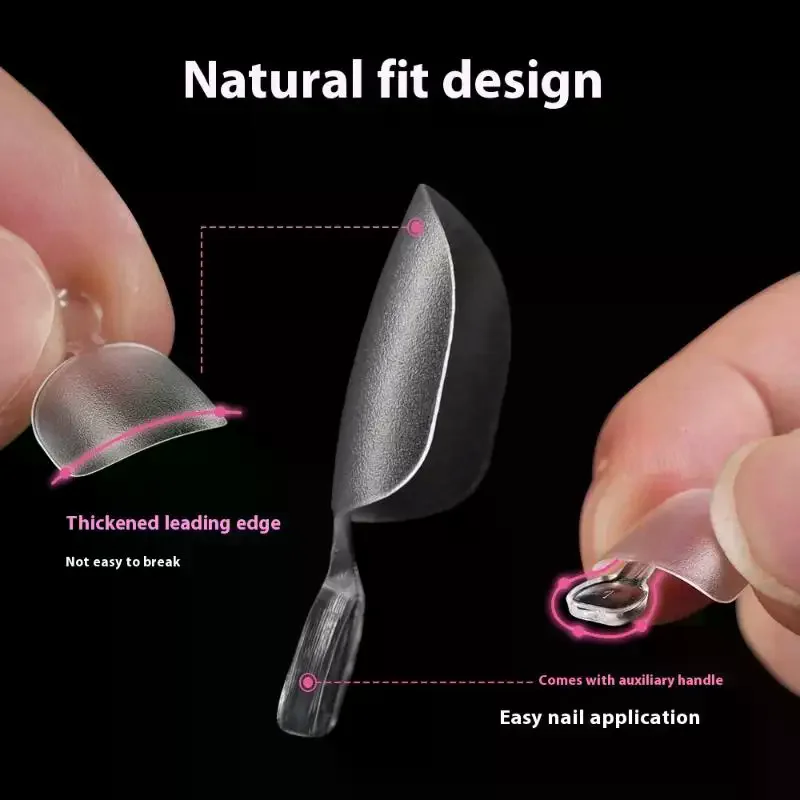 100PCS Kids Press On Nails - Clear Coffin Fake Nail Tips for Nail Extension Manicure, Artificial False Nails Kids Manicure Tool