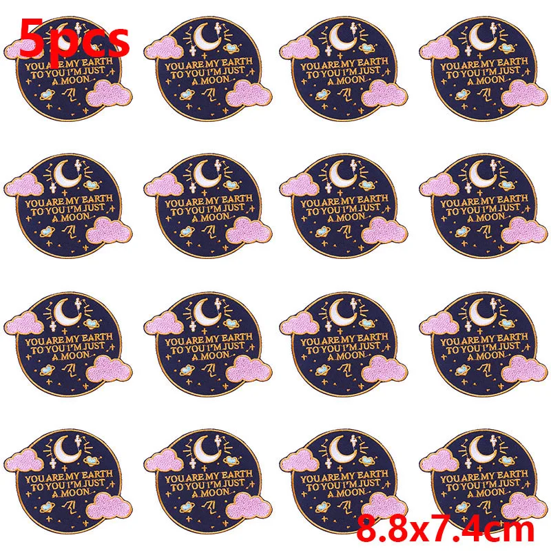 Description Picture 5 of item5PCS/Lots Cartoon Letters Embroidered Patches For Clothing TV/Book Patch Badges DIY Iron On Patches On Clothes Applique Stickers