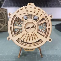 3D Wooden Puzzle Perpetual Calendar Mechanical Gears Toy Building Set Brain Teaser Games Engineering Toys model kits handmade 2