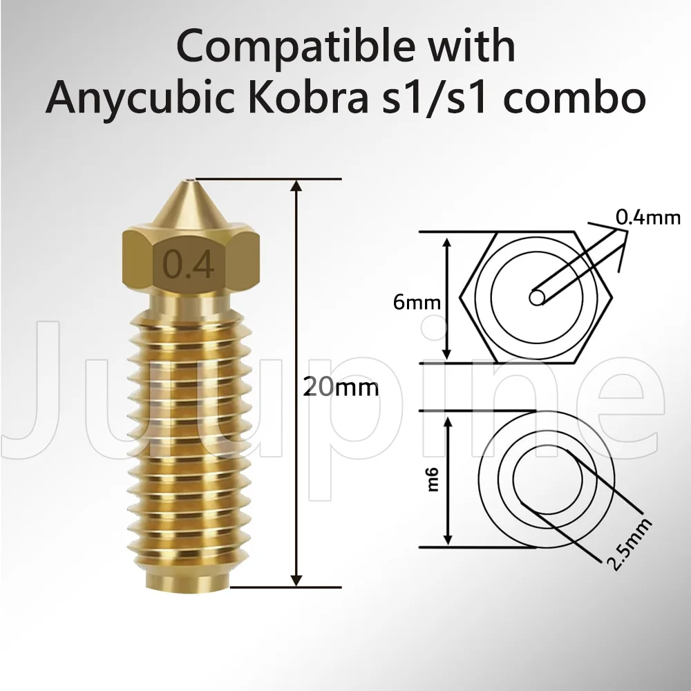 Anycubic Kobra S1 노즐 경도 황동 0.8 0.6 0.4 0.2 Kobra S1 콤보 금속 노즐 Kobra S1 Hotend 3d 프린터 액세서리