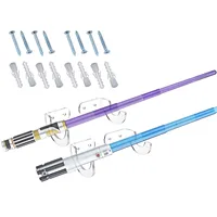 Lightsaber Wall Mount Acrylic Display Stand Deluxe 2 Set Universal Handheld Horizontal Light Saber Holder Includes Hardware 1