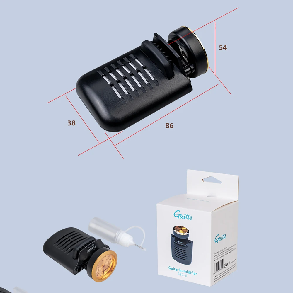 GHD-01 Guitar Humidifier 2 in 1 Humidity Hygrometer Care System for Acoustic Classical Electric Guitars Guitar Accessories