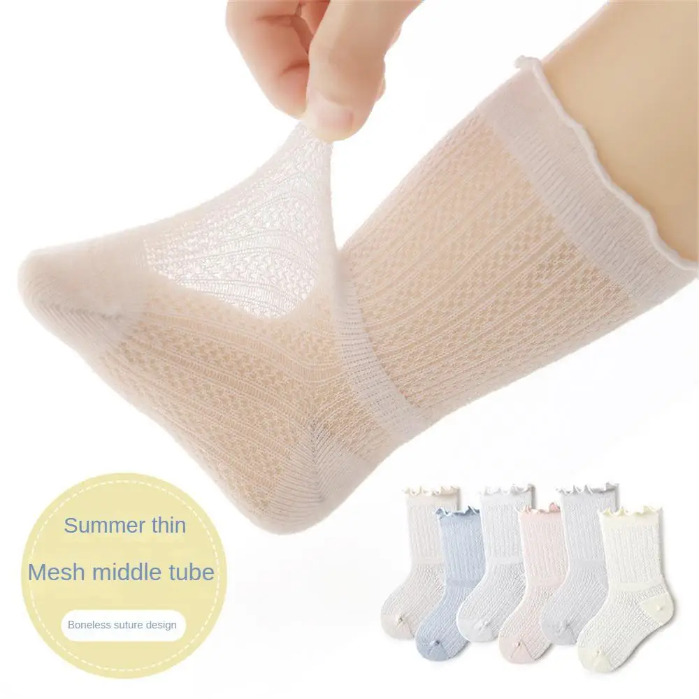 

Детские гольфы с оборками средней длины, носки из чесаного хлопка, Детская школьная форма, носки принцессы, кружевные Детские аксессуары