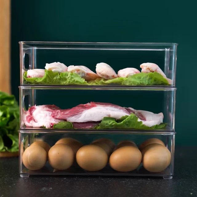 Transparent Refrigerator Storage Box Vegetable Fruit Organizer Fridge Clear  Container for Kitchen Food Drinks Storage - AliExpress