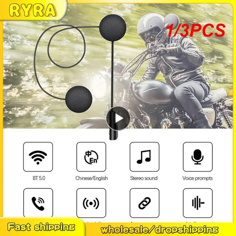 

1/3PCS robot Long standby Motorcycle Bluetooth 5.0 Headset Wireless Helmet Earphone 900mAh Stereo Music Player Riding Headphones