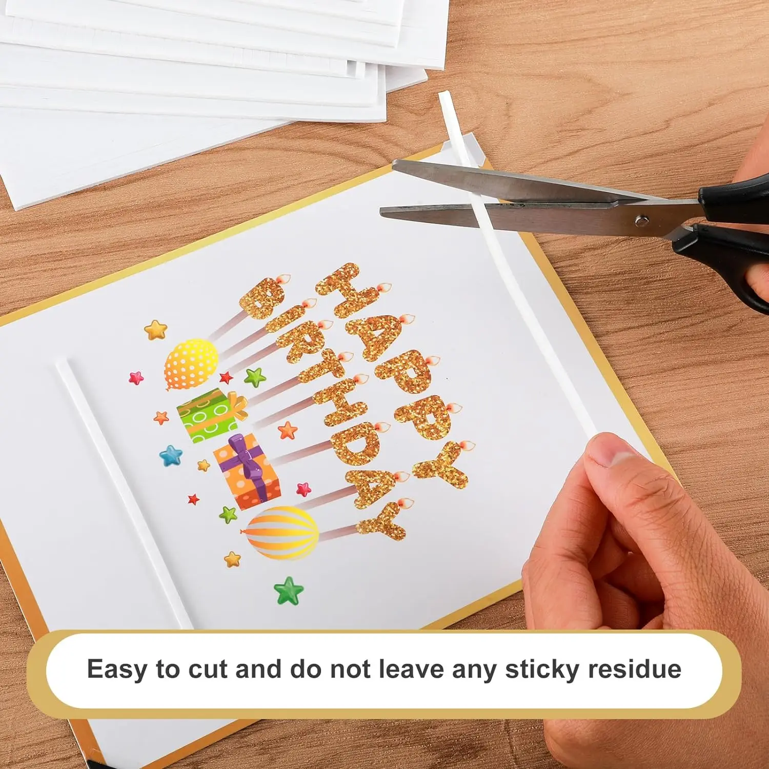 Double Sided Foam Tape Sticky Strip 3D Dual-Adhesive Foam Flexible Pop Strips Mount for Shaker Card Scrapbooking Invitation