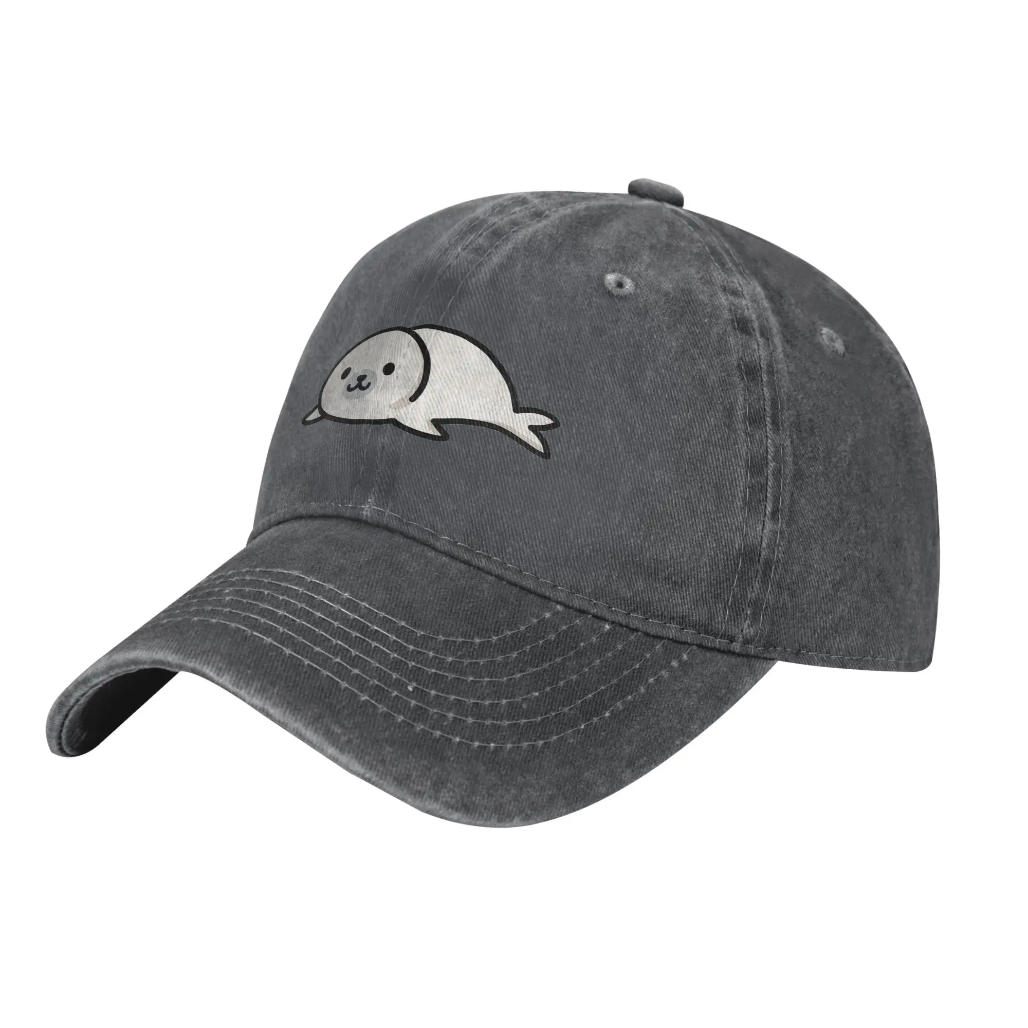 Seal Denim-Stoffkappe, lässige Baseballkappen, verstellbare Mütze, Sommer-Unisex-Baseballmützen – Detail 1