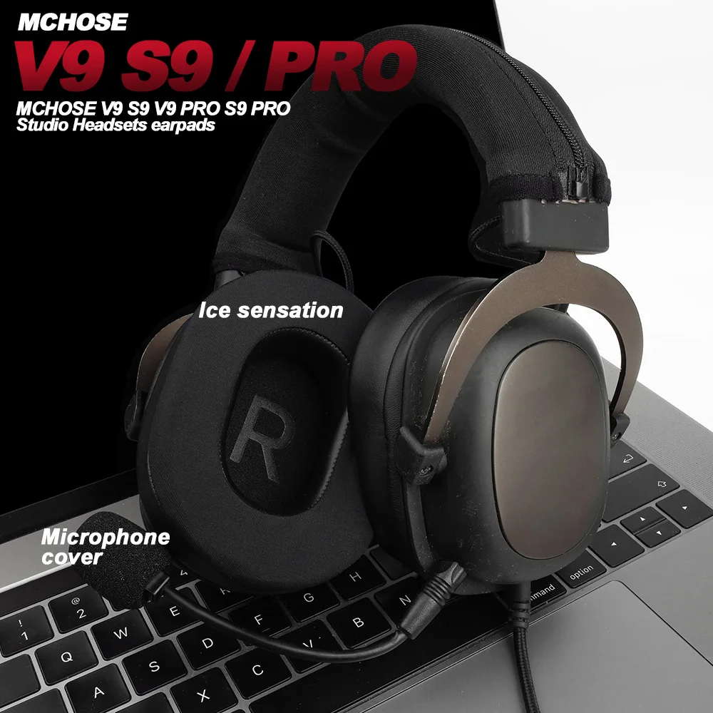 Replacement Foam Ear Pads for MCHOSE V9 S9 PRO,V9 PRO S9 PRO mchose x9 Headphones memory foam Earpads Protein Leather
