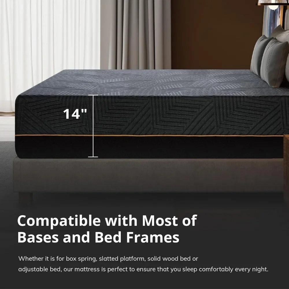 14 Inch King Size Memory Foam Mattress for Back Pain, Cooling Gel Mattress Bed in a Box, Made in USA, CertiPUR-US Certified 5