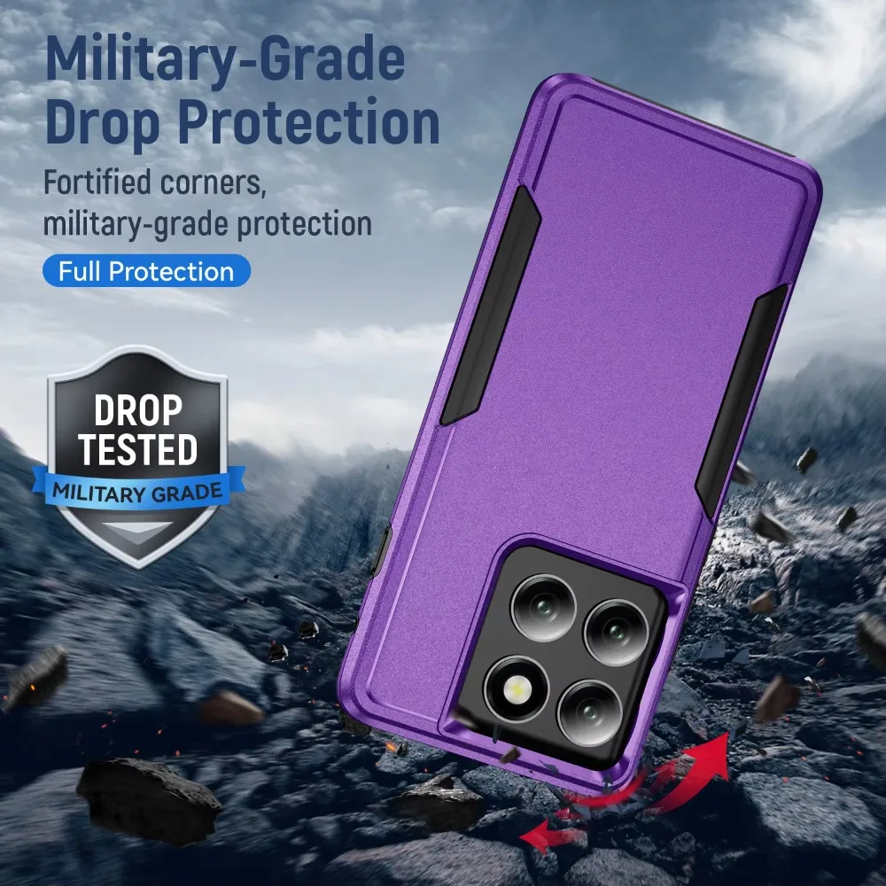 Durable Armor Shockproof Case with Hard PC+TPU Protection