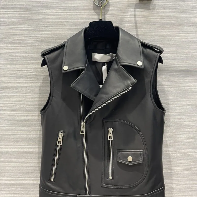 

2023 High quality lambskin vest jacket Autumn Winter