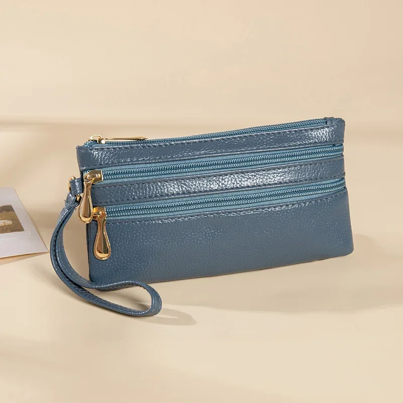 Portafoglio Donna Lungo Con Cerniera - In Pelle PU, Multi-Carta, Design Semplice - Foto 3