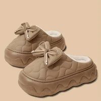 Women Winter Warm Slip-On Cotton Slippers Thick Sole Fleece Lining Non-Slip Indoor/Outdoor House Shoes Stylish Slipons Footwear - Image 4