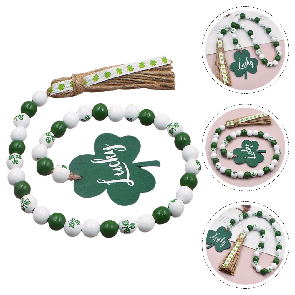 

Wooden Beads Irish Day Tray Patrick Hanging Pendants Rope Farmhouse Garland